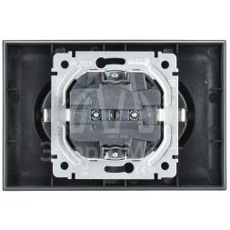 Розетка 2-м СП BRITE РС12-3-БрМ 16А в сборе с заземл. без защ. шторок маренго IEK BR-R21-16-K35-F