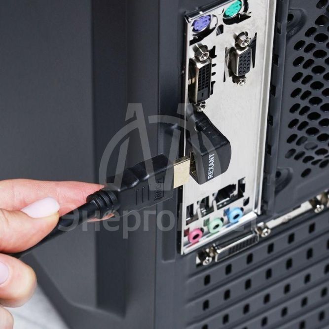 Переходник штекер HDMI - гнездо HDMI угловой Rexant 17-6805