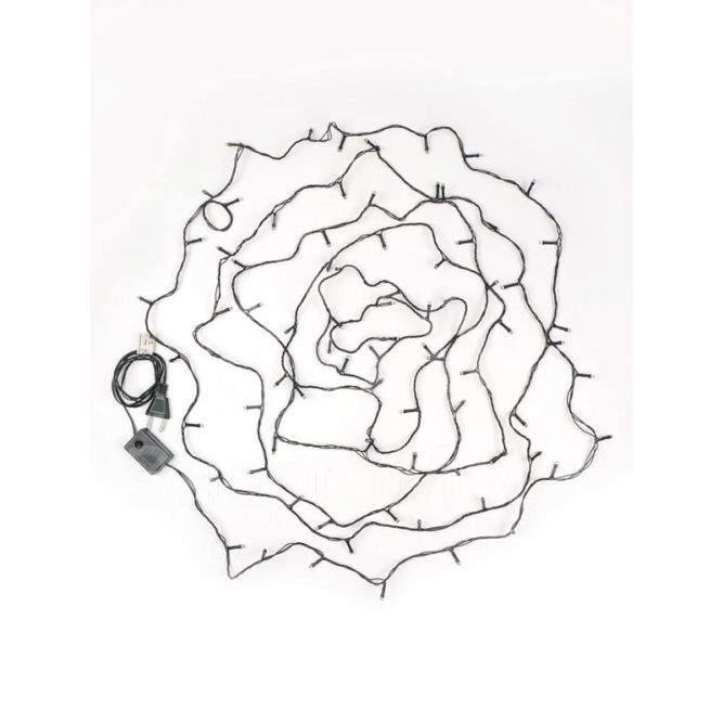 Гирлянда AC-G02-80W 80LED 8.8м 8реж. 220В бел. ФАZА 5047716