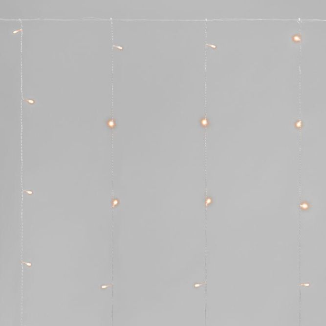 Гирлянда светодиодная занавес 1.5х1.5м 64 LED теплый бел. прозр. ПВХ IP20 свечение с динамикой 220В не соединяется с контроллером Neon-Night 235-406