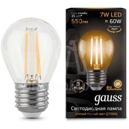 Лампа светодиодная Black Filament Шар E27 7Вт 2700К Gauss 105802107
