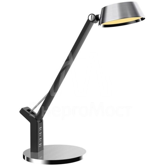 Светильник настольный KD-835 C03 LED 8Вт 230В 480лм сенс.рег.ярк и цвет.темп. USB-5В.1А серебр. Camelion 12998