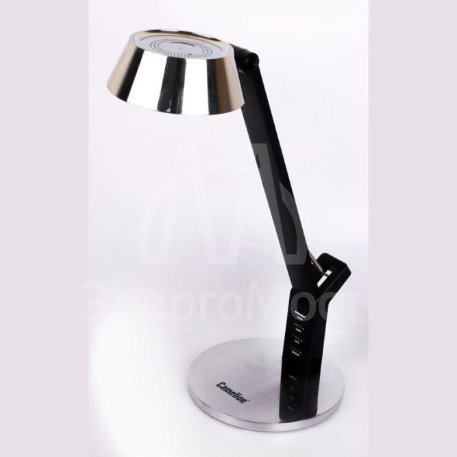 Светильник настольный KD-835 C03 LED 8Вт 230В 480лм сенс.рег.ярк и цвет.темп. USB-5В.1А серебр. Camelion 12998