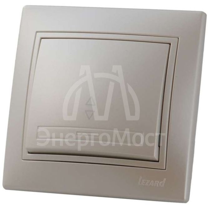 Выключатель проходной 1-кл. СП Мира 10А со вставкой жемчуж./бел. перламутр LEZARD 701-3030-105