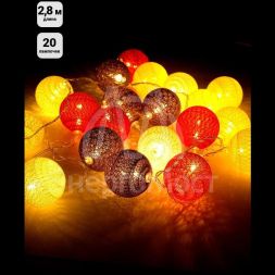 Гирлянда &amp;quot;Шарики&amp;quot; 2.85м ILD-20WW-CSH 20 тепл. бел. светодиодов для помещений SHLights 4690601047304