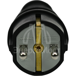 Вилка MultiSet 2К+З 16А/250В IP44 прямая каучуковая черн. SE MST4001BK