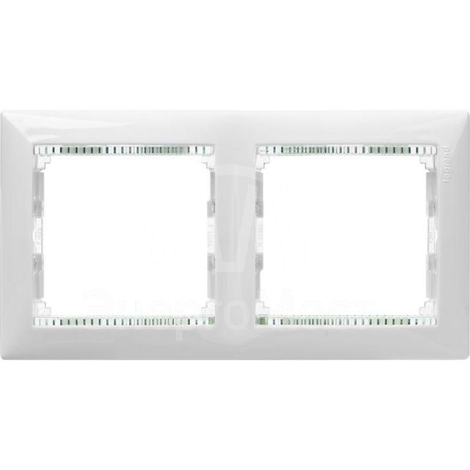 Рамка 2-м Valena горизонт. бел./кристалл Leg 774462