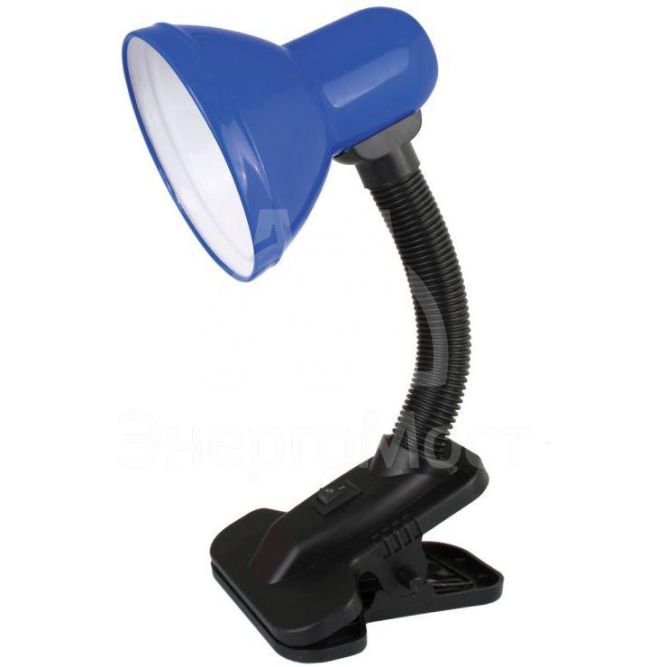 Светильник UF-320P С06 настол. прищепка 230В 60Вт E27 ЛОН син. Ultraflash 12372