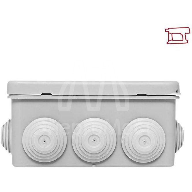 Коробка распределительная КМР-030-014 100х100х50 IP55 с крышкой 10 мембранных вводов розн. стикер EKF plc-kmr-030-014-r