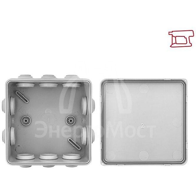 Коробка распределительная КМР-030-014 100х100х50 IP55 с крышкой 10 мембранных вводов розн. стикер EKF plc-kmr-030-014-r