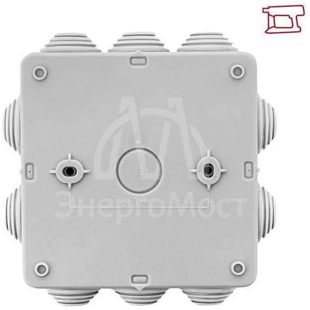 Коробка распределительная КМР-030-014 100х100х50 IP55 с крышкой 10 мембранных вводов розн. стикер EKF plc-kmr-030-014-r