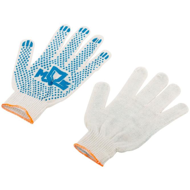 Перчатки вязаные (3 нити) 10 класс вязки х/б с ПВХ 12485