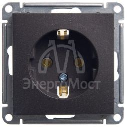 Розетка 1-м СП W59 16А IP20 с заземл. без защ. шторок механизм черн. бархат SE RS16-154-6-86