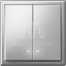 Выключатель 2-кл. ArtGallery (сх. 5а) 10AX с подсветкой механизм алюм. SE GAL000353