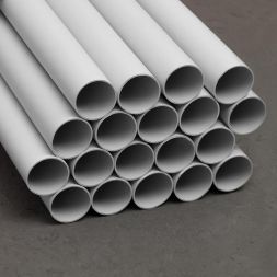 Труба гладкая ПВХ жесткая легкая d40мм сер. (дл.3м) TOKOV ELECTRIC TKE-THG-PVC-40-3-C06