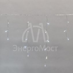 Гирлянда светодиодная &amp;quot;Айсикл&amp;quot; (бахрома) 10х0.6м с эффектом мерцания прозр. провод IP44 230В диоды бел. 238 LED Neon-Night 255-545