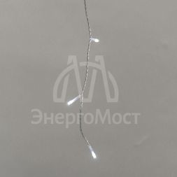 Гирлянда светодиодная &amp;quot;Айсикл&amp;quot; (бахрома) 10х0.6м с эффектом мерцания прозр. провод IP44 230В диоды бел. 238 LED Neon-Night 255-545