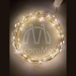 Гирлянда светодиодная &amp;quot;Нить&amp;quot; 10м 100LED тепл. свет 220В ЭРА Б0047964