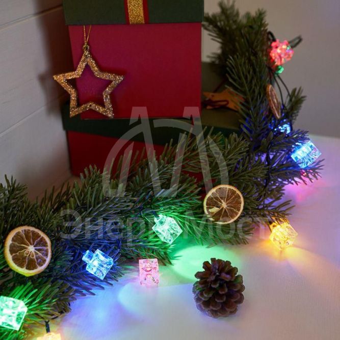 Гирлянда светодиодная &amp;quot;Кубики&amp;quot; 20LED мультиколор 2.8м с контроллером Neon-Night 303-061