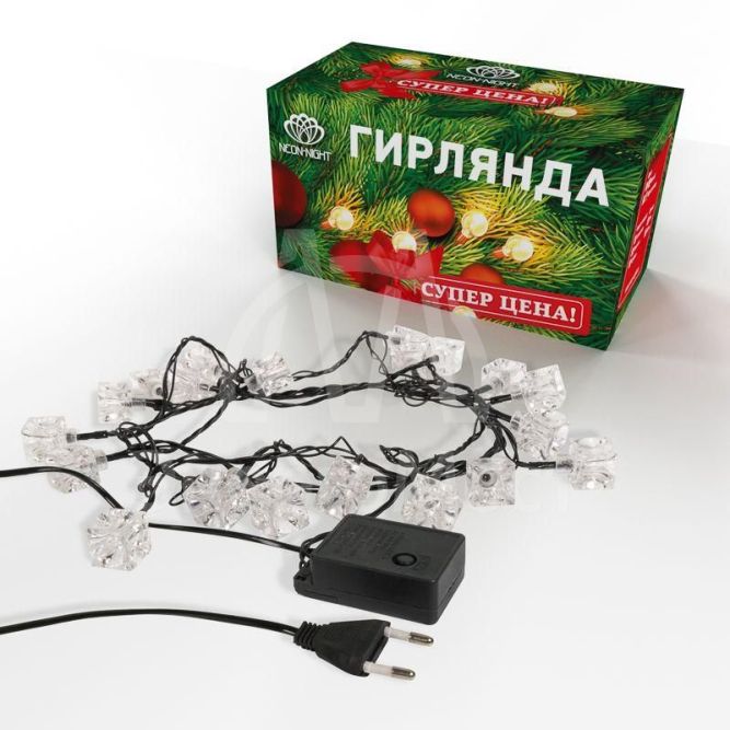 Гирлянда светодиодная &amp;quot;Кубики&amp;quot; 20LED мультиколор 2.8м с контроллером Neon-Night 303-061