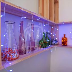 Гирлянда &amp;quot;Айсикл&amp;quot; (бахрома) 1.8х0.5м 48LED син. 3Вт 230В IP20 провод прозр. Neon-Night 255-013
