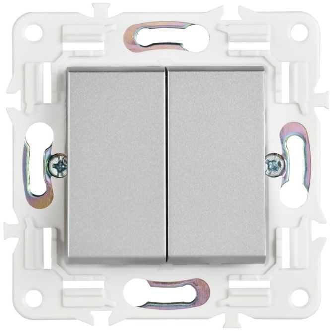 Выключатель 2-кл. SKANDY 10А SK-V04S серебр. IEK SK-V20-0-10-K23