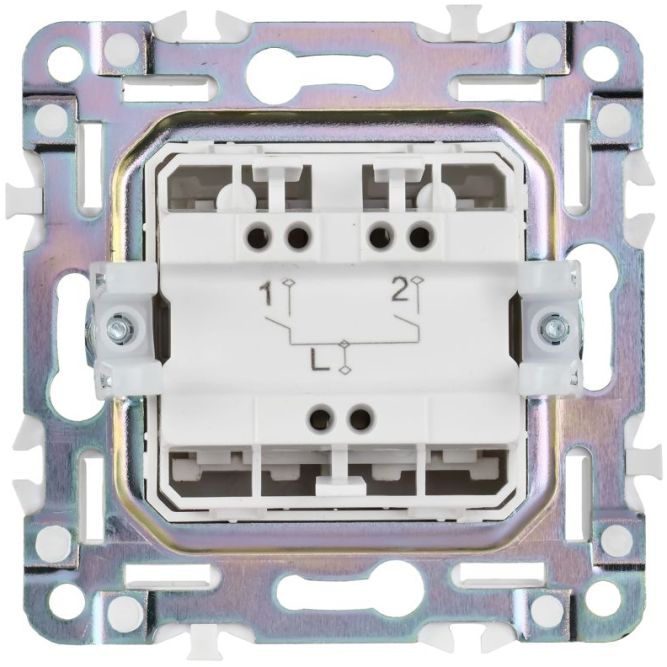 Выключатель 2-кл. SKANDY 10А SK-V04S серебр. IEK SK-V20-0-10-K23