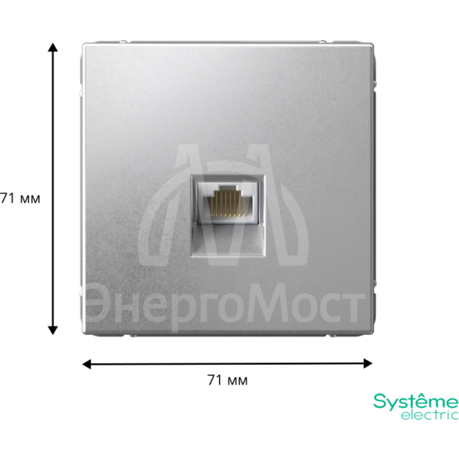 Розетка компьютерная ArtGallery RJ45 кат.5E механизм алюм. SE GAL000383