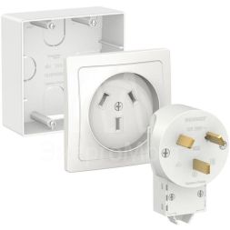 Комплект силовой ОП BLANCA 32А 250В подъемная коробка + розетка + вилка бел. SchE BLNSK003231