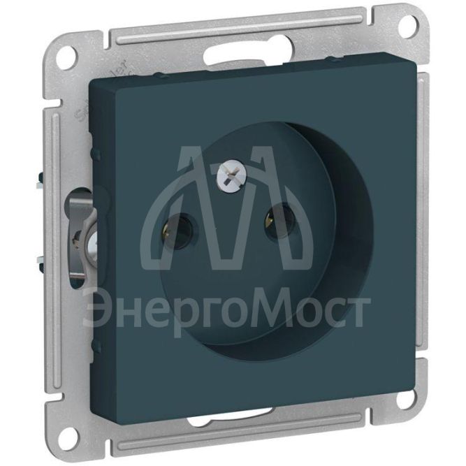 Механизм розетки 1-м СП AtlasDesign 16А IP20 без заземл. изумруд SchE ATN000841