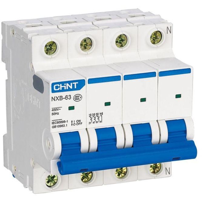 Выключатель автоматический модульный 4п C 20А 4.5кА NXB-63S (R) CHINT 296906