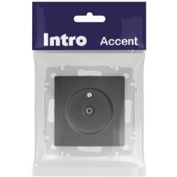 Розетка телевизионная одиночная TV СП Accent 6-301-07 IP20 графит Intro Б0063614