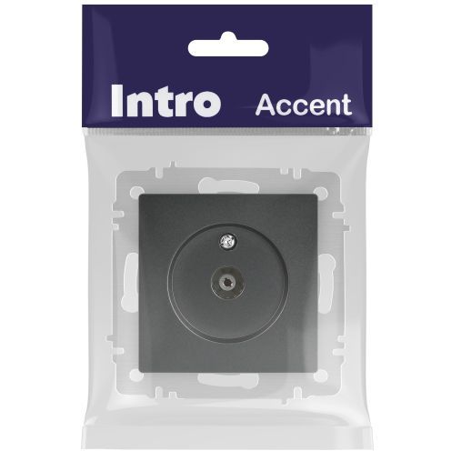 Розетка телевизионная одиночная TV СП Accent 6-301-07 IP20 графит Intro Б0063614