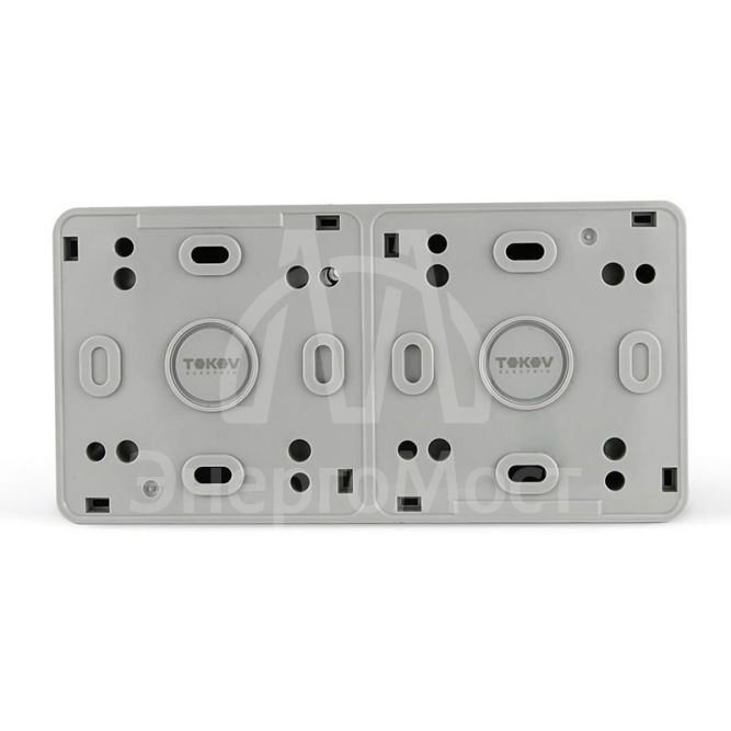 Розетка 2-м ОП Nix 16А IP54 250В с заземл. с крышкой сер. TOKOV ELECTRIC TKE-NX-R2Z-C06-IP54