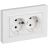 Розетка 2-м СП BRITE РСшПл12-3-БрАБ 16А в сборе с заземл. защ. шторки плоская арктич. бел. IEK BR-R28-16-K91-F