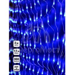 Гирлянда-сетка NTLD300-B-E 2х1.5м 300 светодиодов с доп. подключ. до 3 модулей IP44 син. SHLights 4610003328610