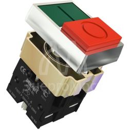 Переключатель на 2 положения I-O ПЕ-22 BL d22мм 220В зел./красн. DEKraft 25063DEK