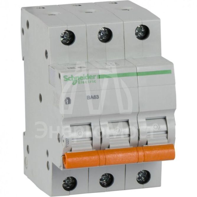 Выключатель автоматический модульный 3п C 40А 4.5кА ВА63 Домовой SchE 11227