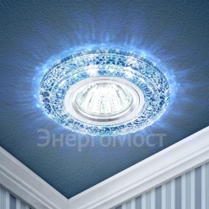 Светильник светодиодный DK LD3 SL/WH+BL декор со светодиодной подсветкой (белый+голубой) прозр. ЭРА Б0019203