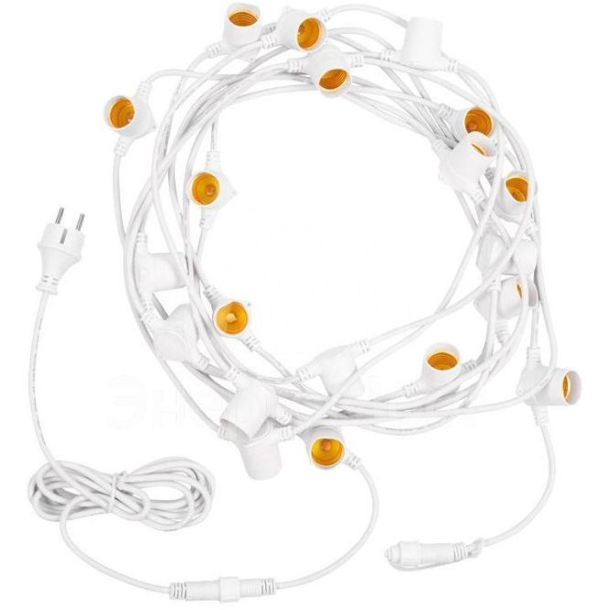 Гирлянда &amp;quot;Белт Лайт&amp;quot; 10м шаг 50см 20 патронов 25Вт IP65 провод бел. каучук Neon-Night 331-332