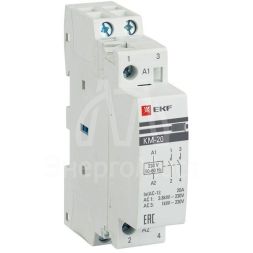 Контактор модульный КМ 20А 2NО (1 мод.) EKF km-1-20-20