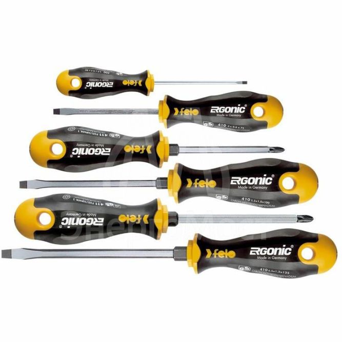 Набор отверток SL/PZ Ergonic с шестигранным лезвием (уп.6шт) Felo 41096248
