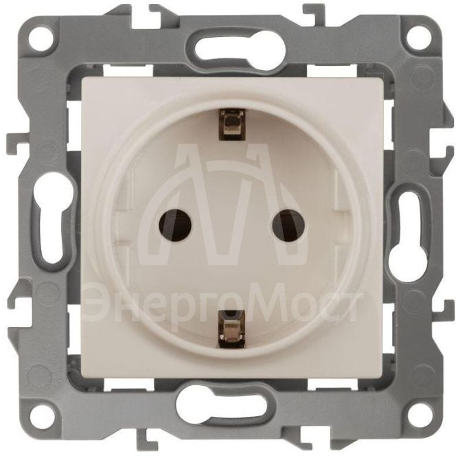 Механизм розетки 1-м СП Эра12 12-2101-02 16А IP20 16AX 250В 2P+E Schuko сл. кость Эра Б0014676