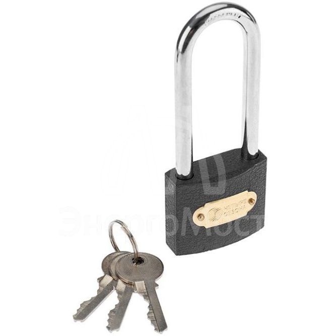 Замок навесной &amp;quot;Чугун&amp;quot; 50мм длин. дужка ЧЕТЫРЕ СЕЗОНА 79-0025