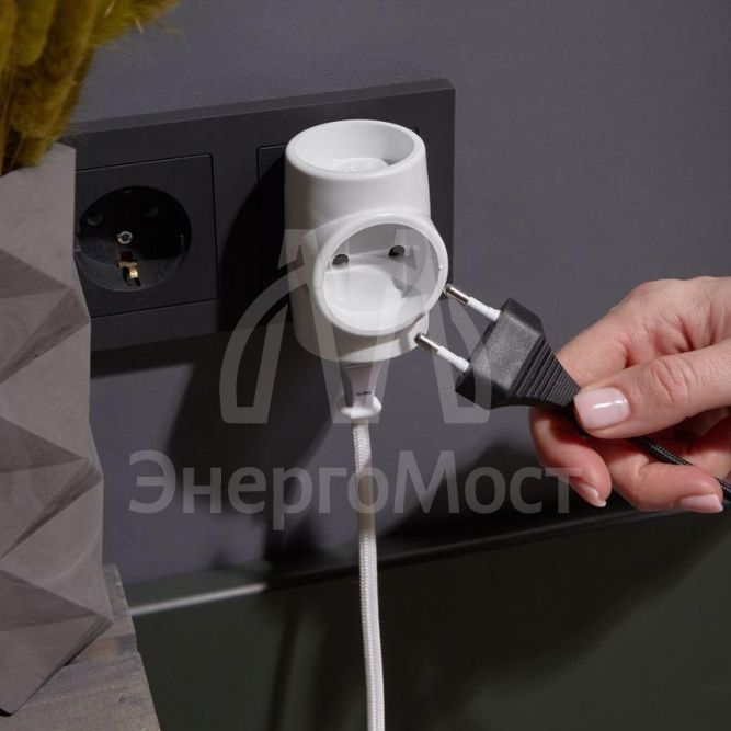 Евротройник электрический без заземл. 220В 6A-10A (инд. упак.) Rexant 11-1068