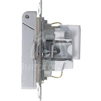 Механизм розетки 1-м СП AtlasDesign 16А IP20 с заземл. защ. шторки с крышкой алюм. SchE ATN000346