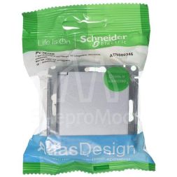 Механизм розетки 1-м СП AtlasDesign 16А IP20 с заземл. защ. шторки с крышкой алюм. SchE ATN000346