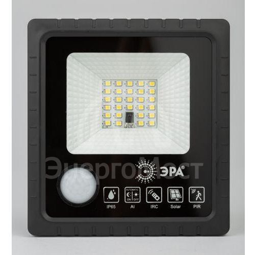 Прожектор светодиодный ПДУ ERAPRO-20 уличный с датчиком движения солнечная батарея 20Вт 350лм 5000К ЭРА Б0049545