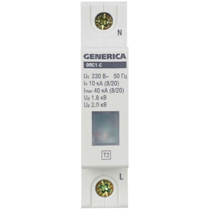 Ограничитель перенапряжения ОПС1-C 1Р 10/40кА 230В GENERICA IEK MOP20-1-C-G