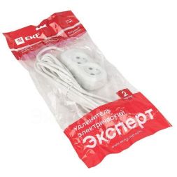 Удлинитель 2х5м без заземл. 10А IP20 Эксперт 2.2кВт ПВС 2х0.75 PROxima EKF UBA10-275-2-05